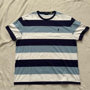 Polo Ralph Lauren - Ringer TShirt - Large - Blue & White